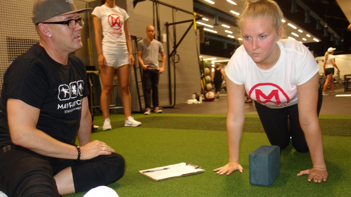 max push up test at Mayfair Clubs fitness day