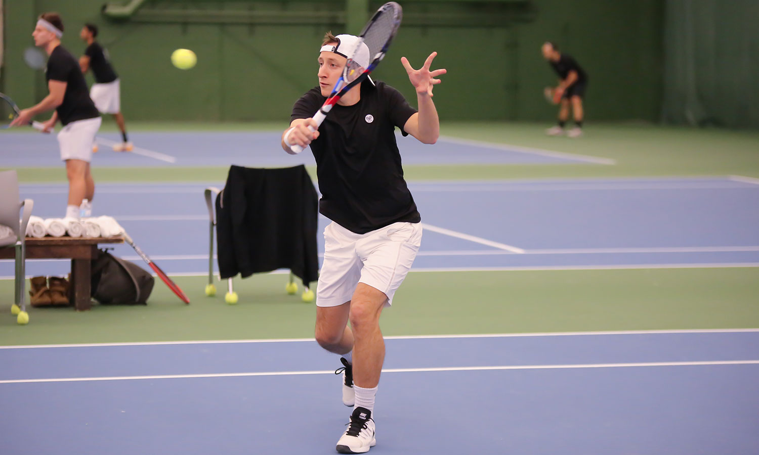 Man warming up for tennis