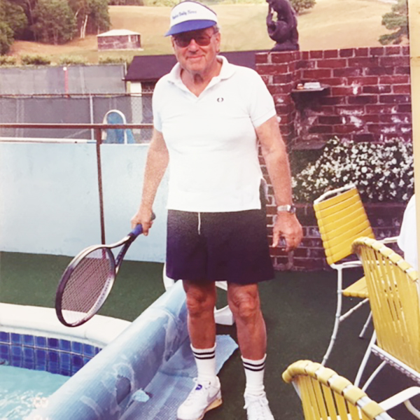 Image of Harold Soupcoff with tennis gear