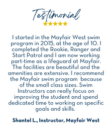 Customer testimonial for swim lessons.