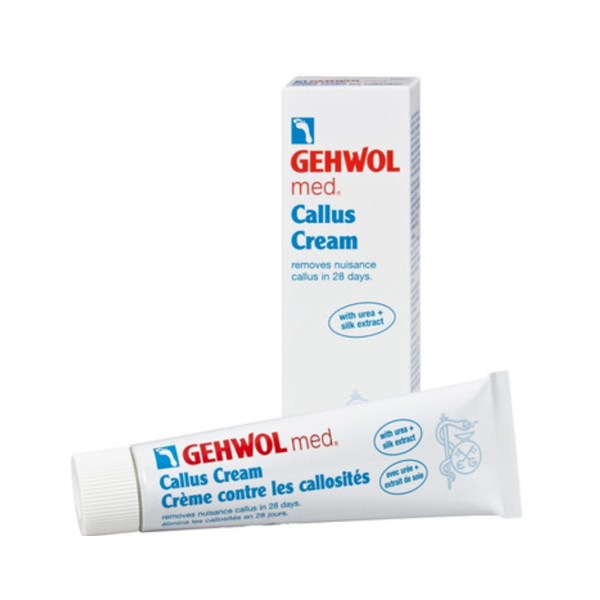 Product image of product box and product of callus cream from Gehwol. 