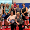 Photo of pickleball players on the pickleball courts at Mayfair Lakeshore in Leslieville.